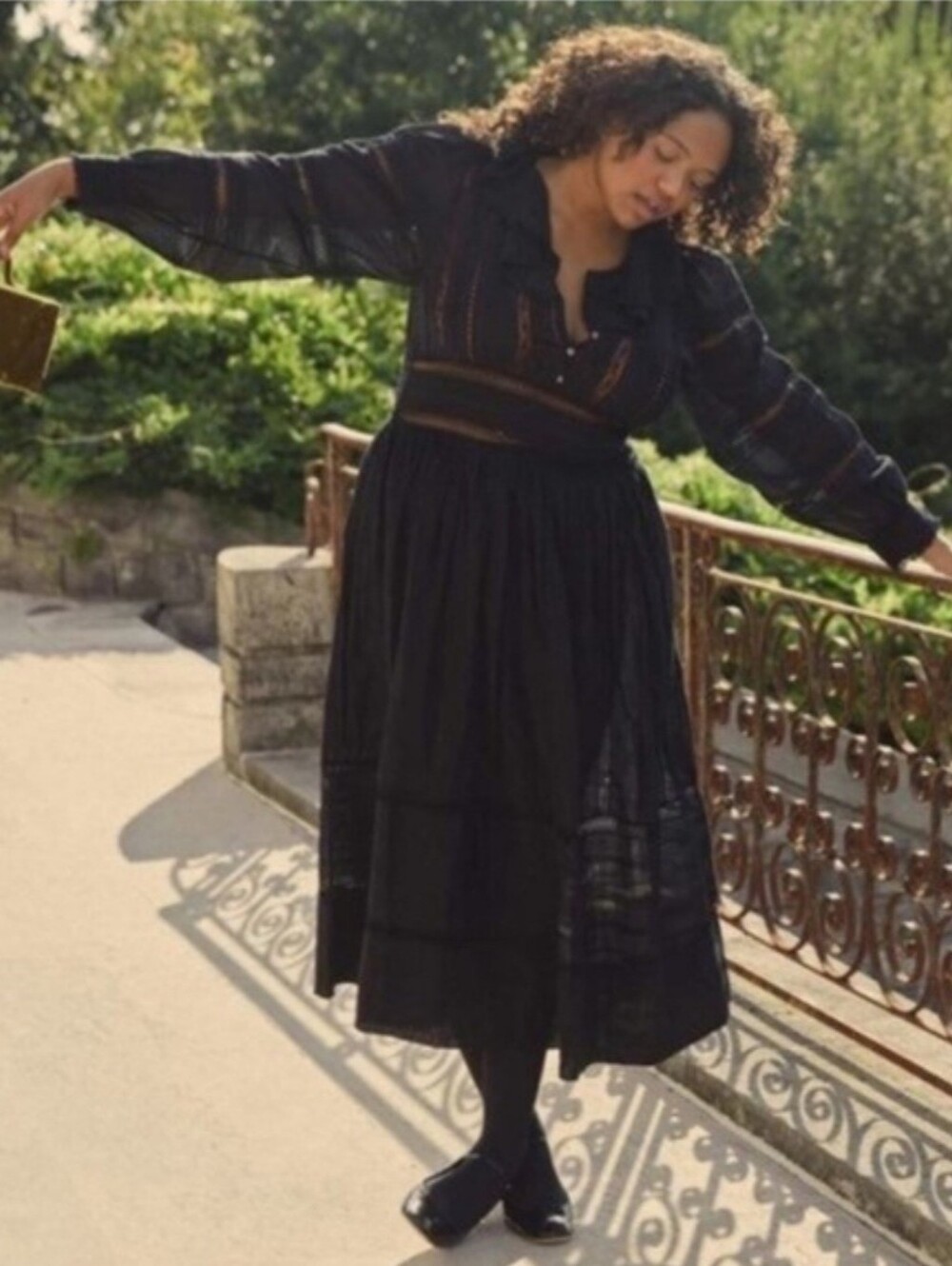 "DÔEN NWT Black Marla Dress Maxi Midi Heirloom Victorian Ruffle Size XL - Picture 11 of 16